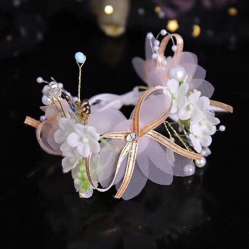 Цветочная фея детский венок Мори умный цветок жемчуг бабочка девочка шоу аксессуары для волос фото головной убор
