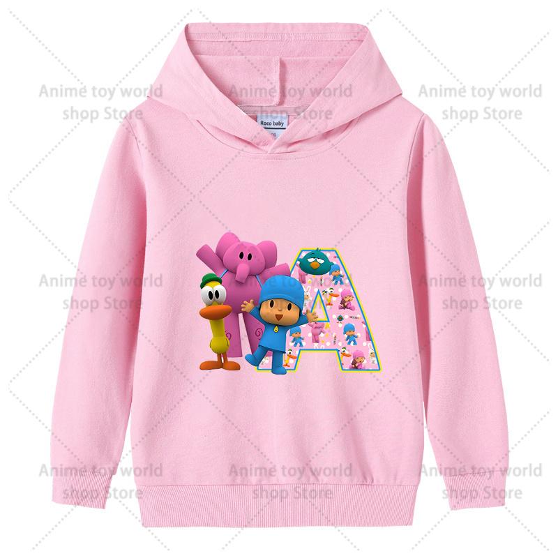 Sweat à capuche Pocoyo pour enfant tout-petit Kawaii Manches longues Filles garçon Hiver Fin Sweat-shirt Mode Imprimé Chaud Hauts pour enfants Cadeau