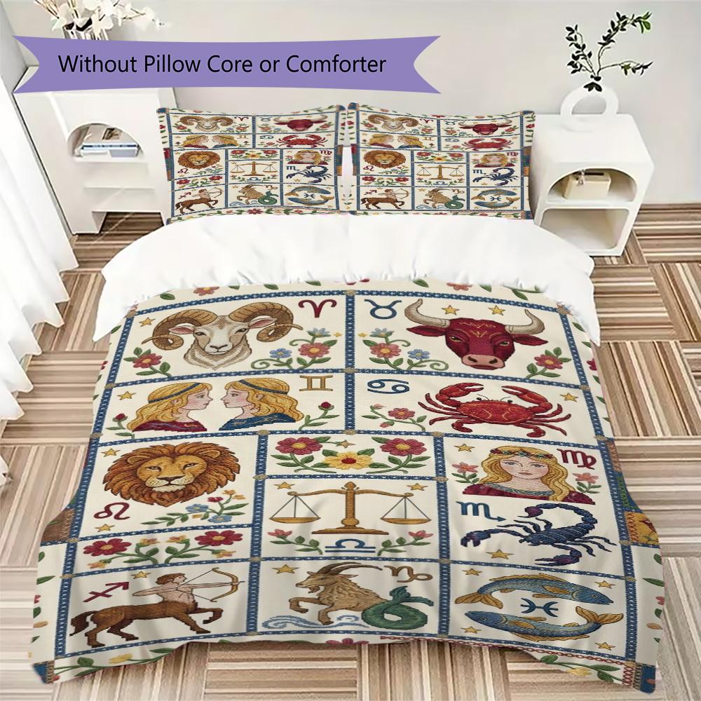 Sternbilder Muster Bettwäsche Steppset Steppdecke Kissenbezug Heimdekoration Geburtstagsgeschenk (1 Bettbezug + 2 Kissenbezüge (ohne Füllung))150