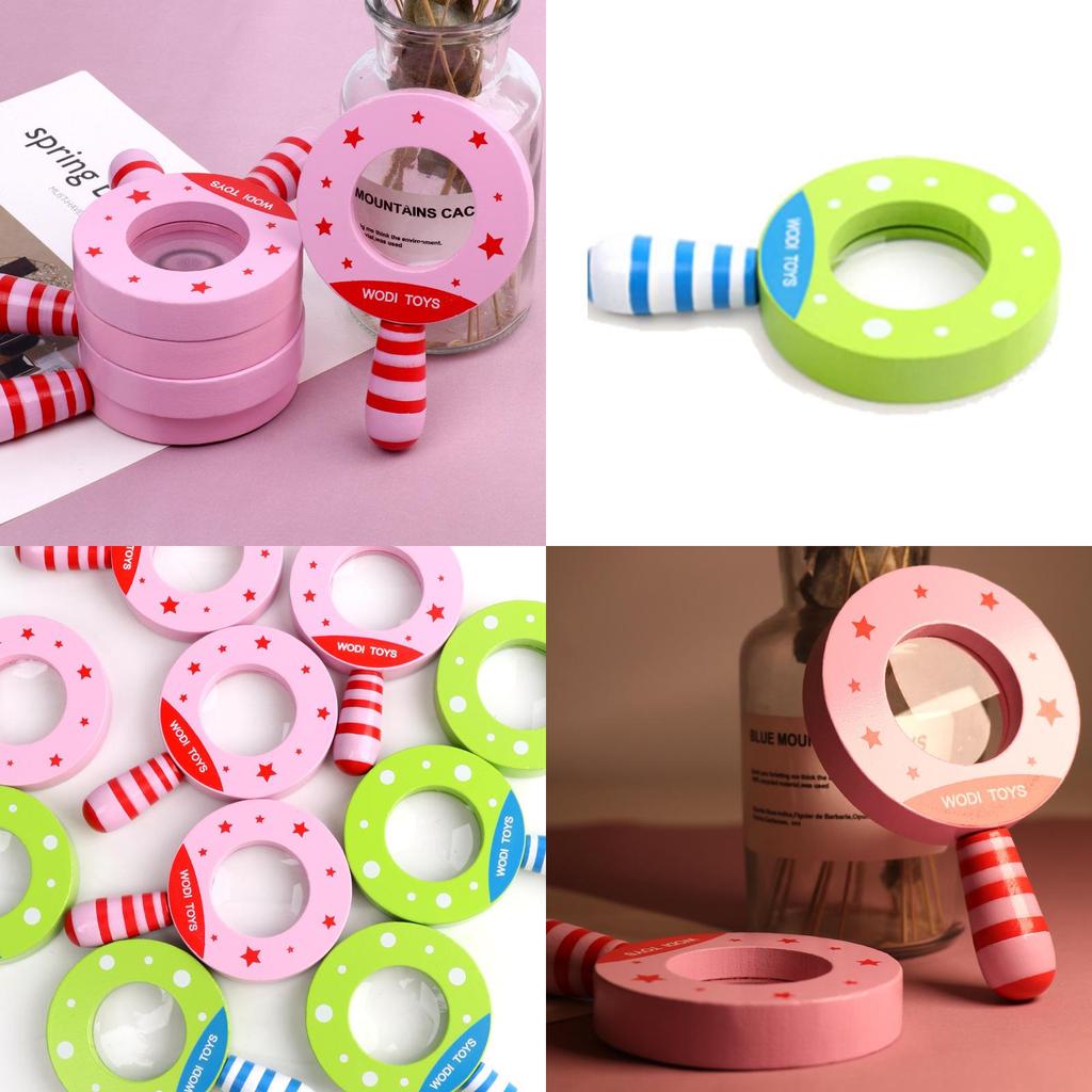 Childrens Science Experiment Magnifier Toy For Kids With Wooden Frame For Early Learning