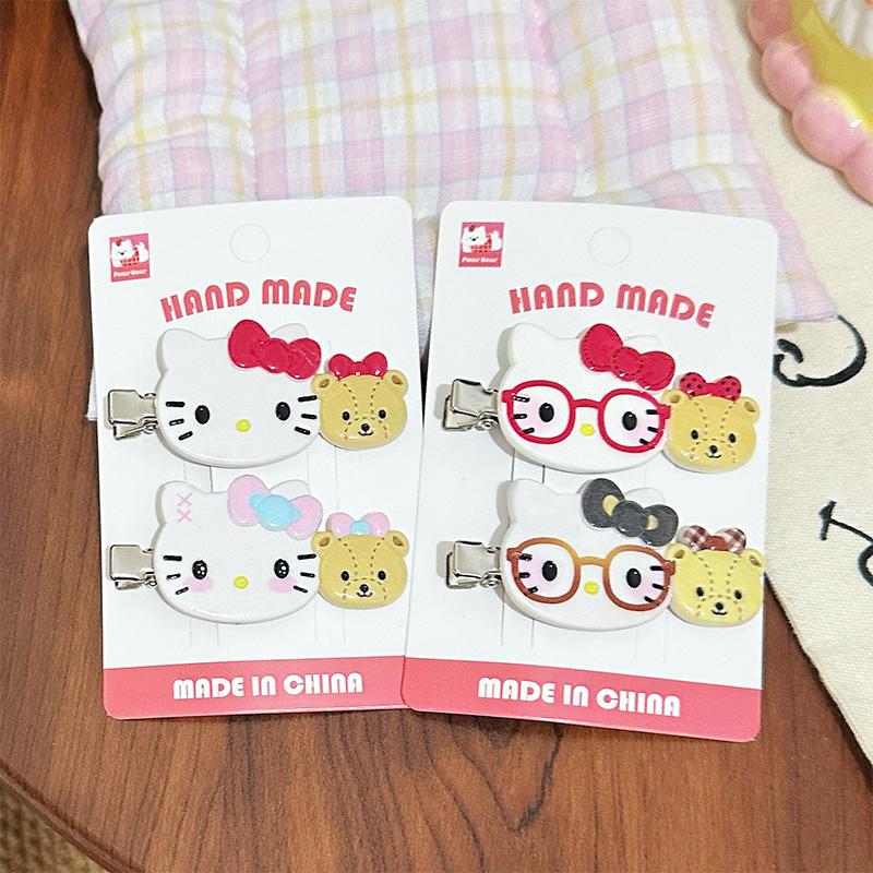 Cute Bear Kt Cat Hair Clip Japanese Sweet Style Versatile Girls Duckbill Clip Hair Clip Hair Accessory Clip