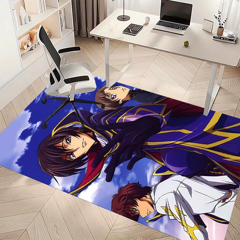 Anime Code Geass Printed Absorbent Washable Carpet,Non-Slip Bathroom Mats,Kitchen Rugs,Living Room Entrance,Camping Picnic Rugs