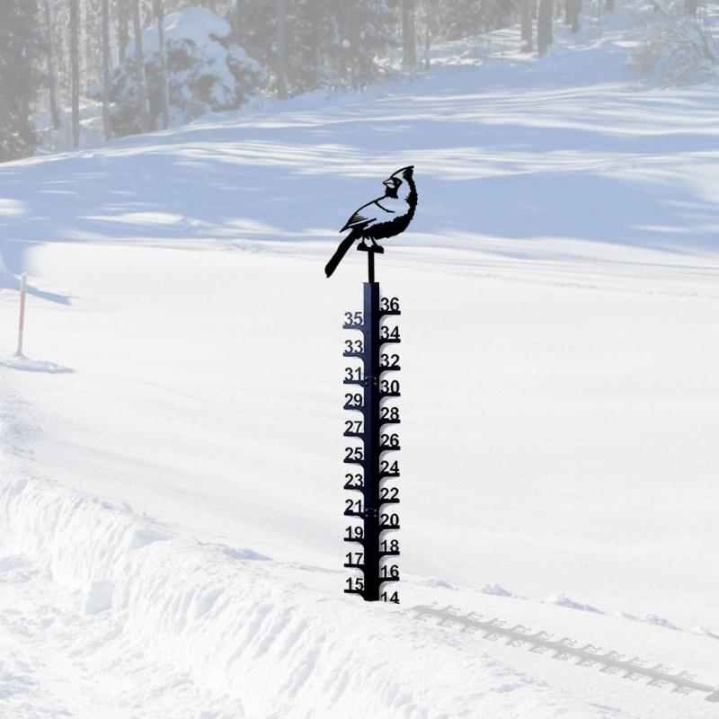 Metal Snow Measuring Ruler Wrought Iron Measuring Gagdet Accessory for Indoor Winter Snowmobile Yard Supplies