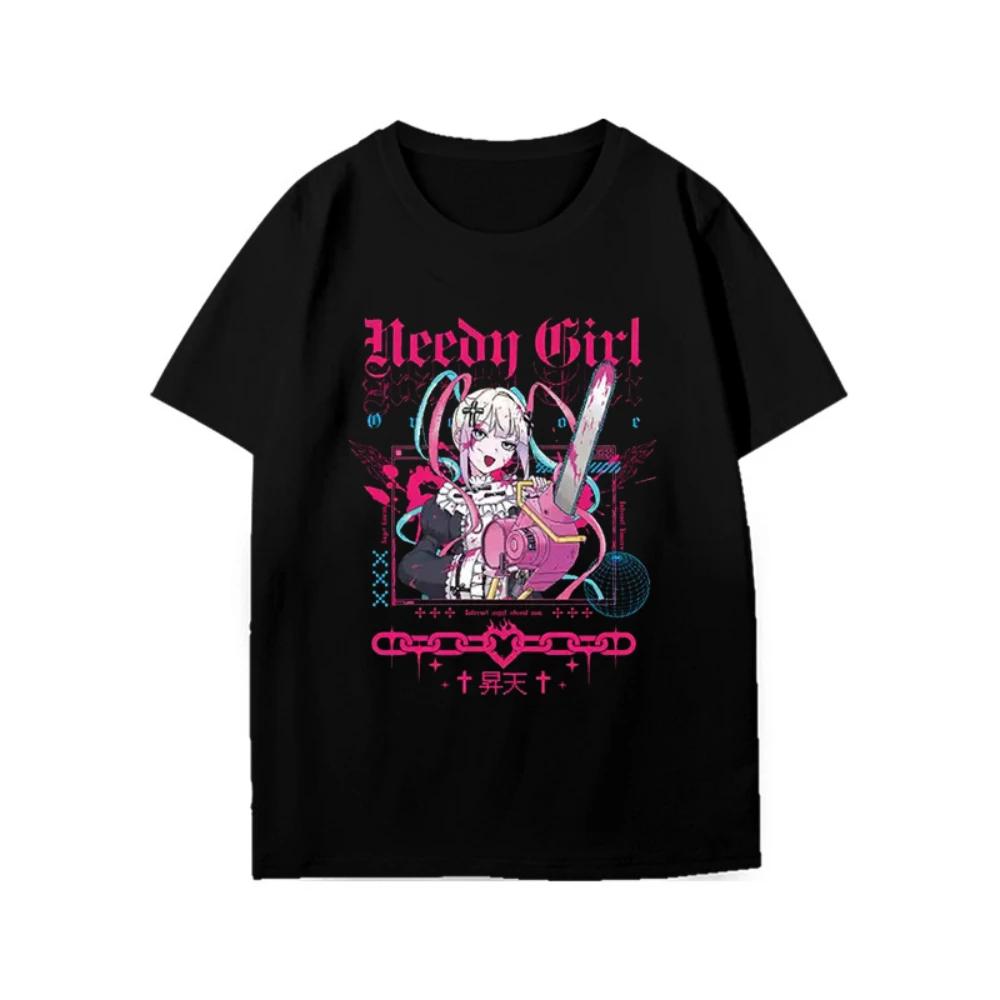 

The Anchor Girl Heavily Relies on the Surrounding Short Sleeved T-shirt Anime Loose Cute Fashion Brand Animation Short Sleeve... S разноцветный