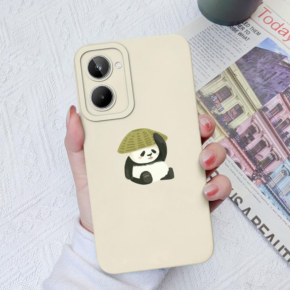 For OPPO Realme 5 6 8S 9 10 Pro+ Plus 9i 4G 5G Phone Case Cute Cartoon Pattern Square Liquid Silicone Soft TPU For Realme 2 6 7 Pro Funda Coque Bumper