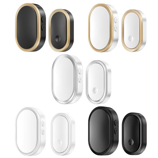 1 Set Campanello Senza Fili Impermeabile Volume Regolabile Plastica Lunga Portata Campanello Smart per Casa