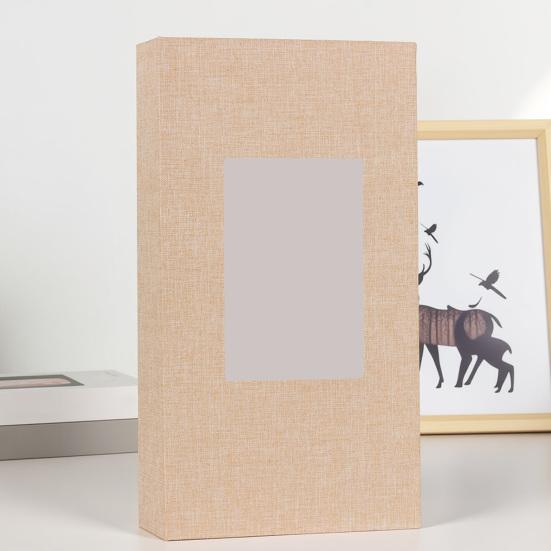 Photo Album 4x6 with 300 Pockets Linen Cover Picture Scrapbook with Front Window Slip-in Vertical Photo Book for Personalized Wedding Vacation Memory