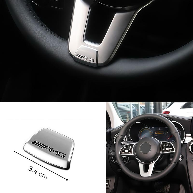 

Metal Car Steering Wheel Logo Sticker Decoration For Mercedes Benz AMG GLC W203 W206 W220 W205 W211 W212 W201 W210 W108 E Class