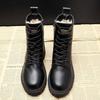Snow boots women's new velvet thickened medium tube water-resistant and slip-resistant fur integrated winter warm cotton shoes and boots
