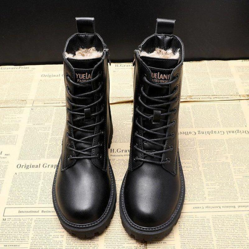 Snow boots women's new velvet thickened medium tube water-resistant and slip-resistant fur integrated winter warm cotton shoes and boots