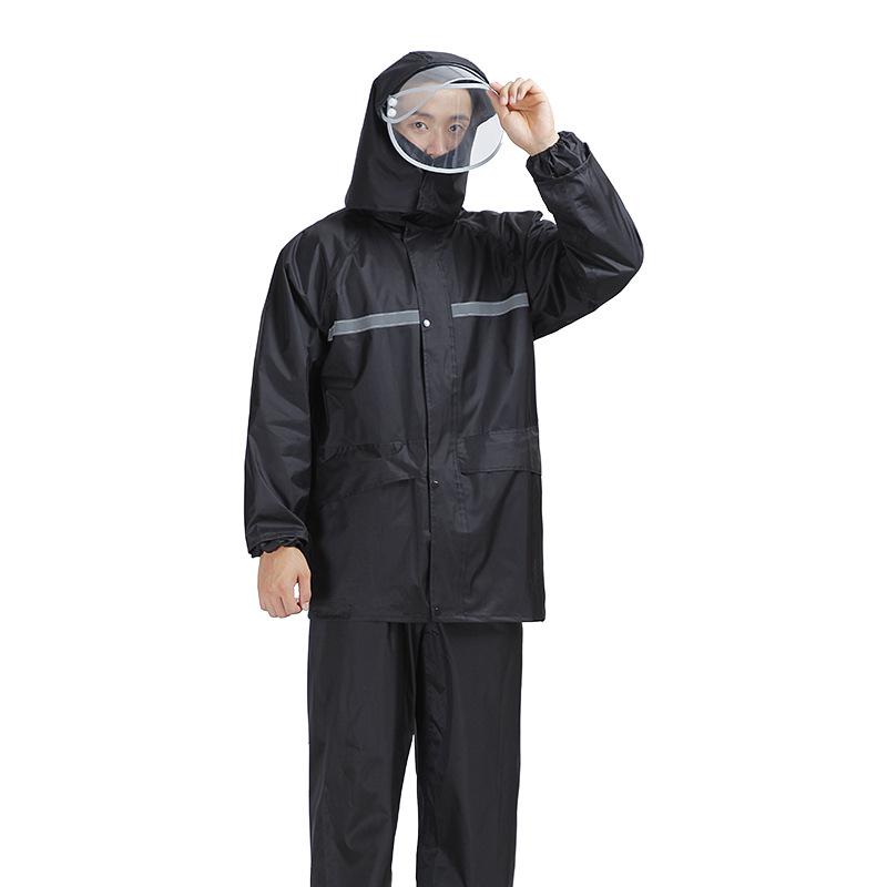Shangqiu Reflective Raincoat & Pants Set - Waterproof, Durable, Full-Body Protection for Motorcycle Riding, Flood Control, and Labor Safety.