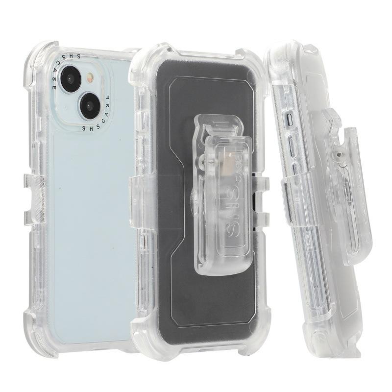 Transparent Double Layer Phone Case for iPhone 15 Pro Max/14/13/12 and Samsung S24