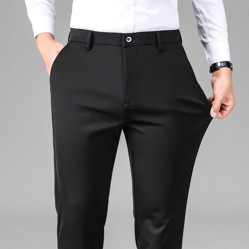 Men's Thick Straight-Leg Business Casual Trousers