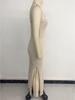 2026 Elegant Resort Luxury Knit Fishtail Slit Skirt Strapless Long Dress