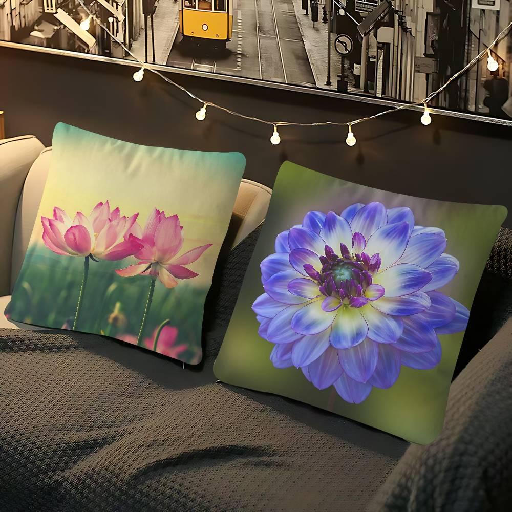 Wunderschöner Blumen Kissenbezug Abnehmbarer Waschbarer Kissenbezug – Ganzjahresweichleinen