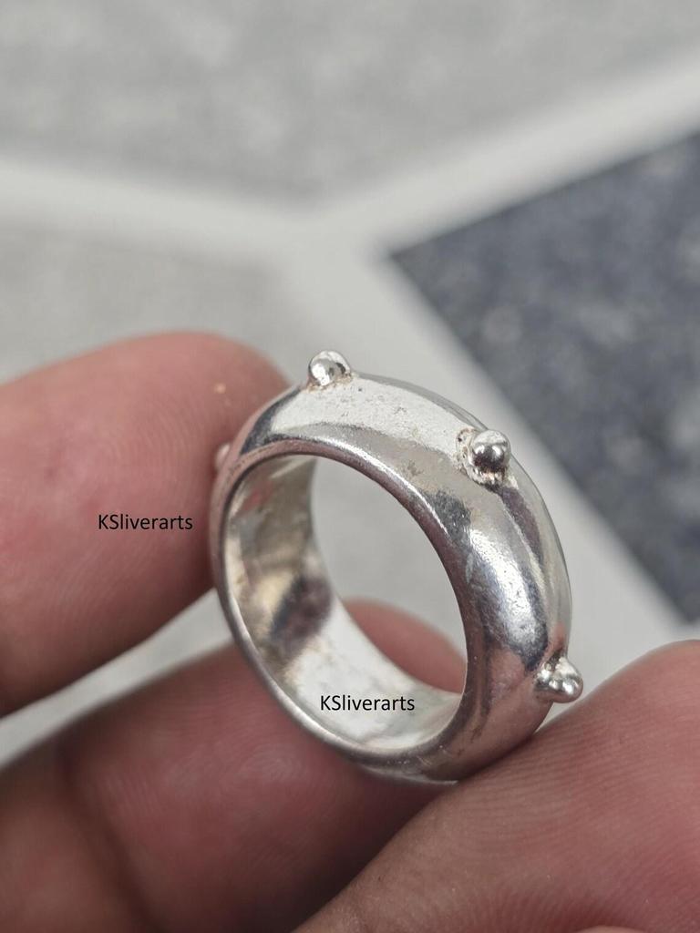 Band Wide Cigar Band Ring, 925 Sterling Silver Ring, Dome Ring, Chunky Fidget Meditation Ring, Anxiety Knuckle Rings, Gift For Her