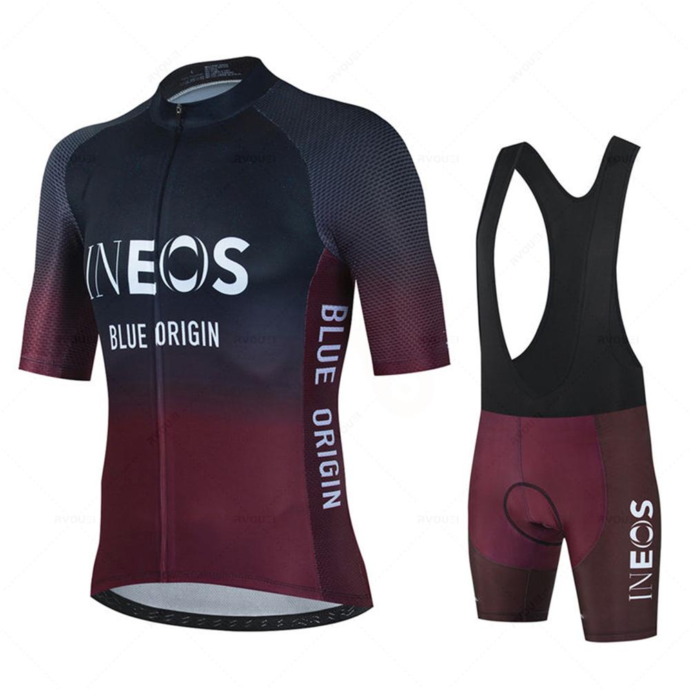 2026 Summer Men Short Sleeve Cycling Jersey SetBicicleta Clothing MTB Maillot Ropa Ciclismo Sportswear Blue Bicycle Suit