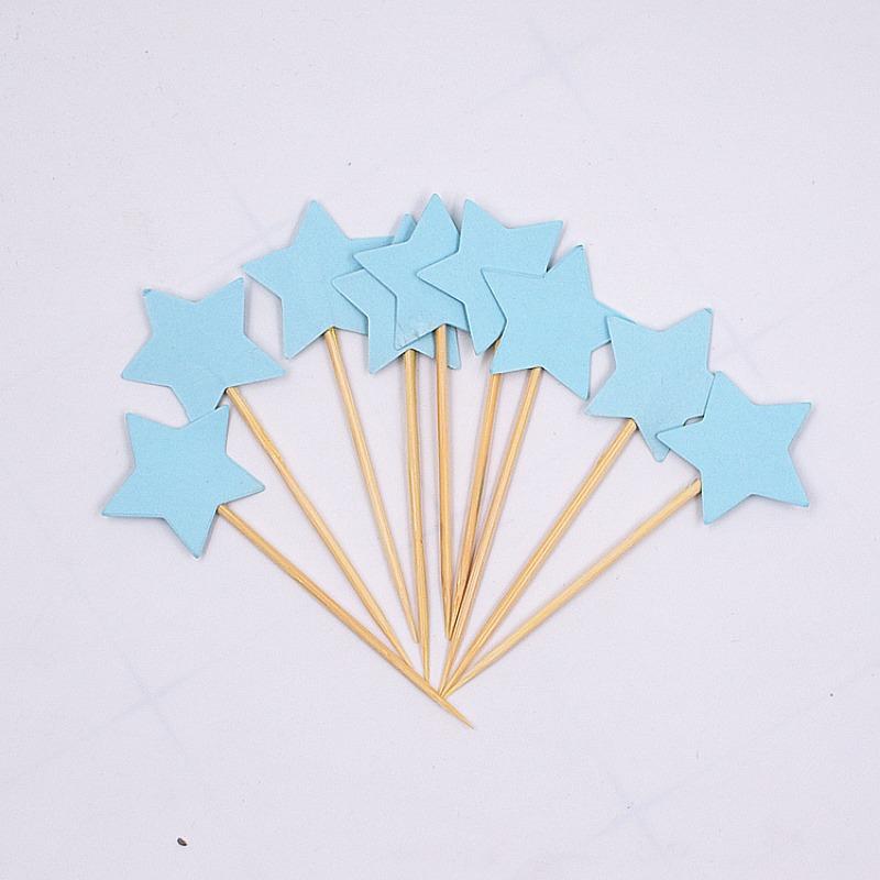 10pcs Mini Heart Star Glitter Series Cake Decoration Inserts Cupcake Toppers Decorating Wedding Birthday Party Decorations
