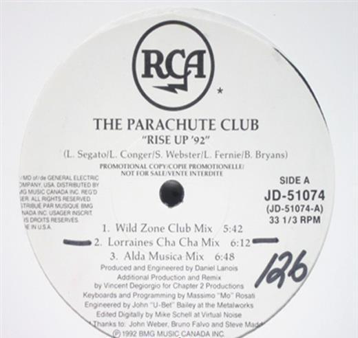 

LP Record PARACHUTE CLUB DJ H. STEFY Rise Up 92 Move Your Love JD51074 RCA 1992 Canada Dance Electronica Used