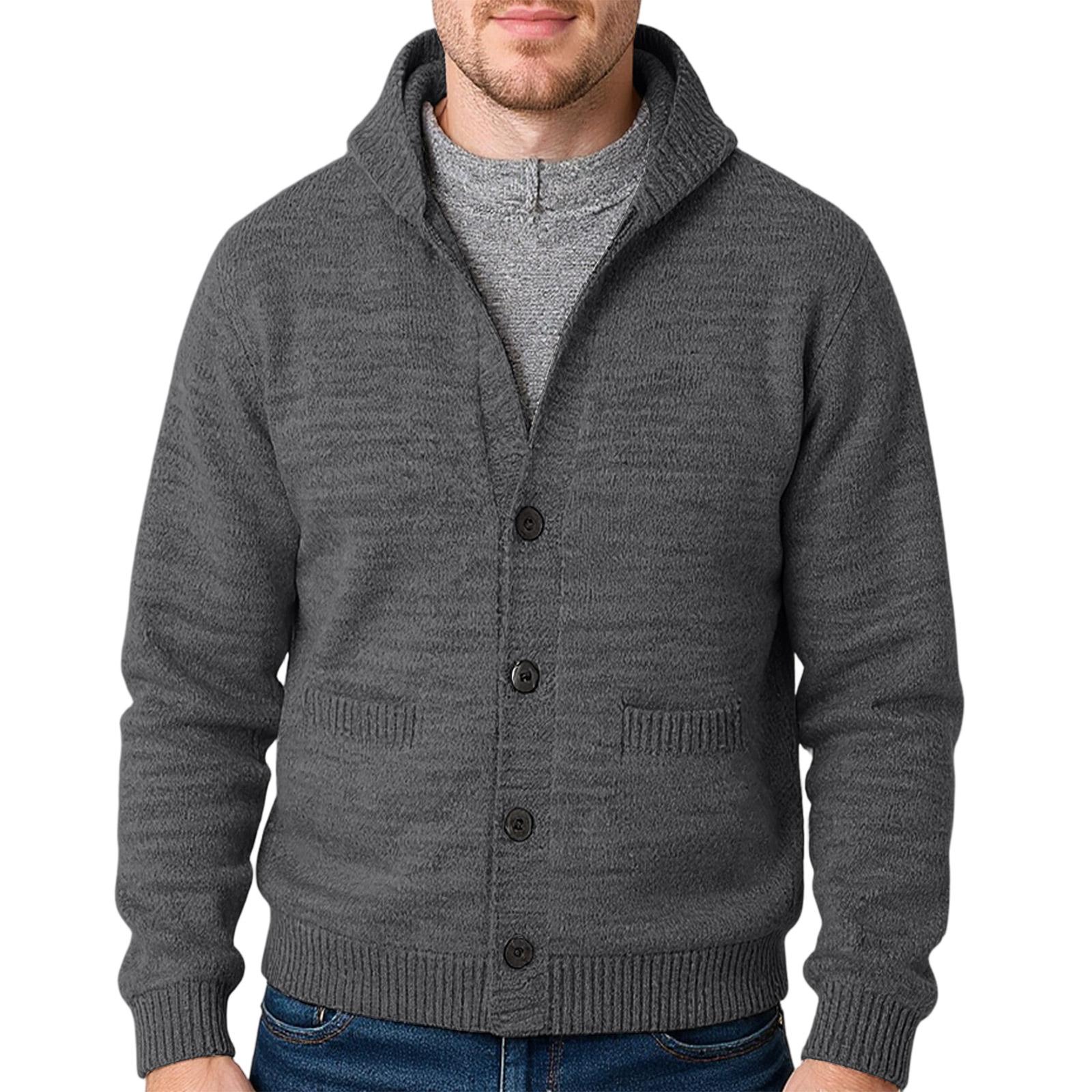 

Мужской кардиган на пуговицах, винтажный модный свитер M