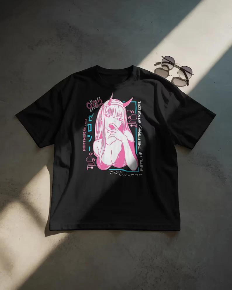 Cute Unisex Darling Waifu Anime TShirt Unisexga Shirt S