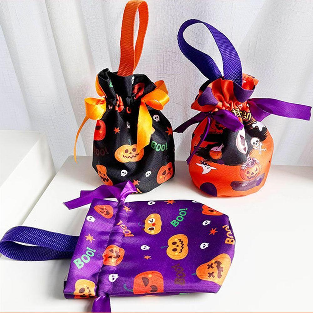 Handheld Halloween Candy Tote Bag Pumpkin Pattern Design Halloween Gift Handbag  Halloween Party