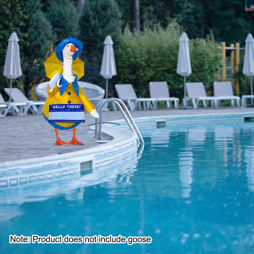 Porch Goose Raincoat Costume Decorative Lawn Goose Statue Clothes Funny Raincoat and Hat Costume for Holiday Garden Lawn