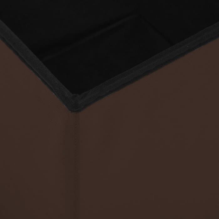 VidaXL Tabouret de rangement pliable Marron PVC,