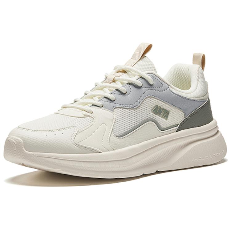 Anta Life Collection Cushioning Slip Resistant Abrasion Resistant Low top Casual Shoes Men's White Gray 912438808-3