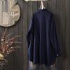2024 Autumn Women's Solid Color Long Sleeve Irregular Lapel Shirt