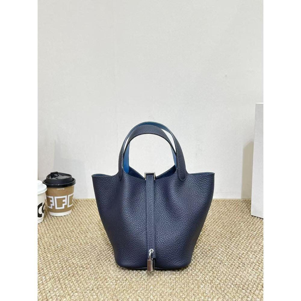 

Старый Цяньфэн высококлассный ручной работы полувощеный нить овощная корзина сумка-ведро натуральная кожа TC18 портативная сумка-ведро легкая роскошь женская сумка 18*18*13cm