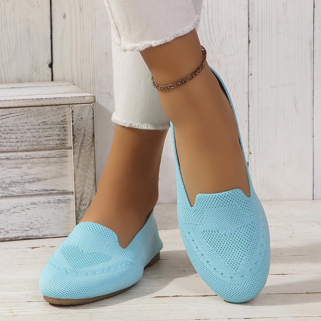 New Oversized Single Shoe with Fly Woven Mesh Surface, Shallow Mouth, One Foot Kick, Lazy Flat Bottom Casual Women's Shoes