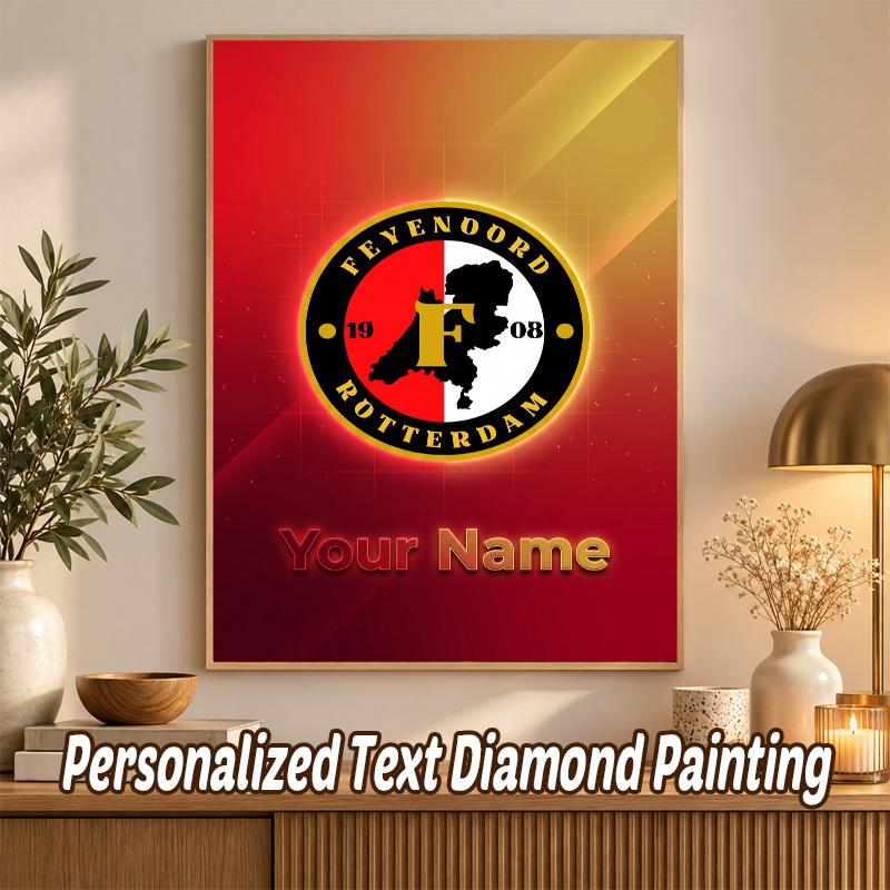Feyenoord Custom Name Text 5D Diamond Painting Kit DIY Full Drill Diamond Art Decoration