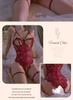 Man Yan Sensual Lace Crotchless Bodysuit with Bowknot - Women's Sexy See-through Cutout Lingerie
