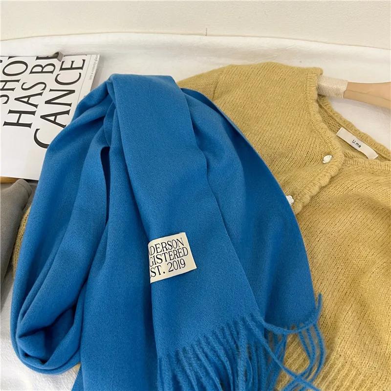 Lilla er veldig bra for å matche det nye ensfargede imiterte kashmirskjerfet høst og vinter fra Dongdaemun, Sør-Korea