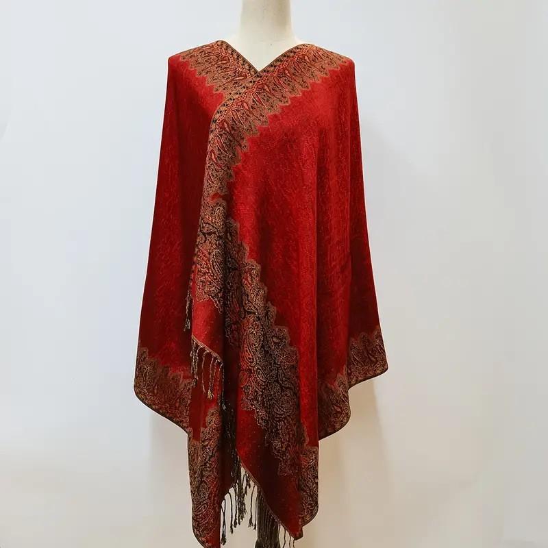 Luxury Cashmere-Feel Wrap Scarf Women Winter Warmth Elegant Jacquard Print Shawl Lightweight Stylish Accessory