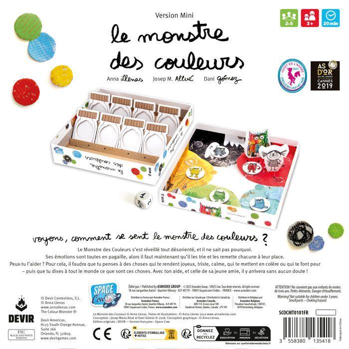 SPACE COW Jeu éducatif émotions - Le Monstre des couleurs nouvelle édition - Dès 3 ans - 2 à 5 joueurs - 20 min