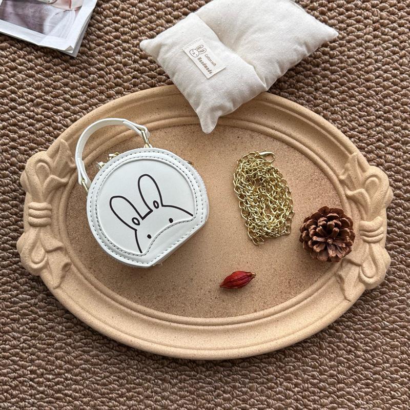 2025 Fashionable Girls' Rabbit Crossbody & Tote Bag – Cute Round Accessory for Little Girls