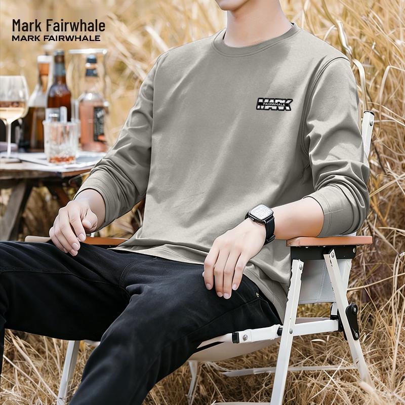 

MARK FAIRWHALE Men s Pure Cotton Round Neck Long Sleeve T-Shirt L