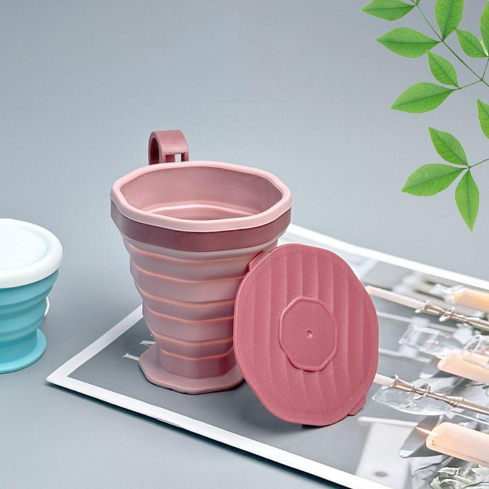 Heat Safe Silicone Folding Cups with Removable Handle Collapsible Silicone Cup  Outdoor