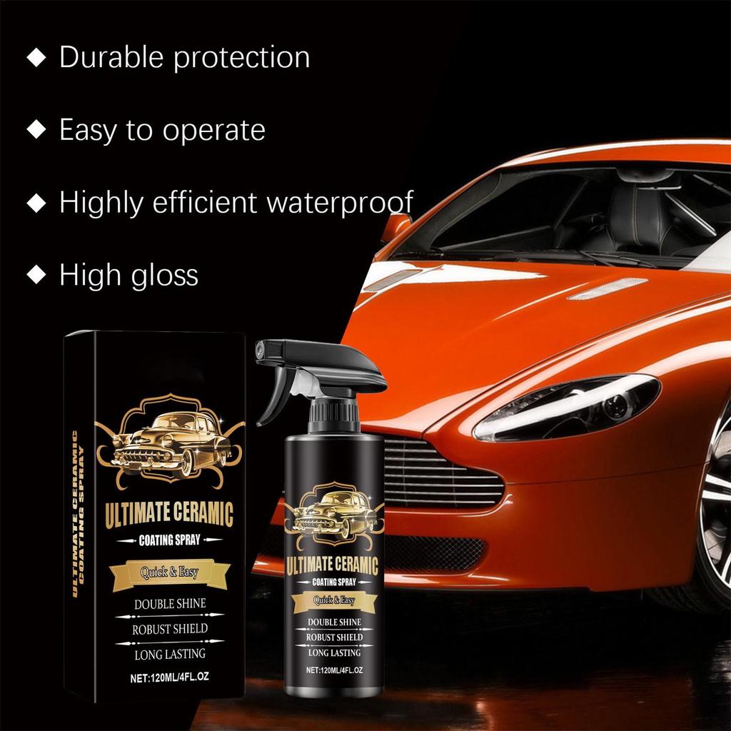 Ceramic Coating for Cars 120ml Multi-Functional Clear Coat Spray Paint Auto Detailing Supplies for Truck Trim RV Marine Tire