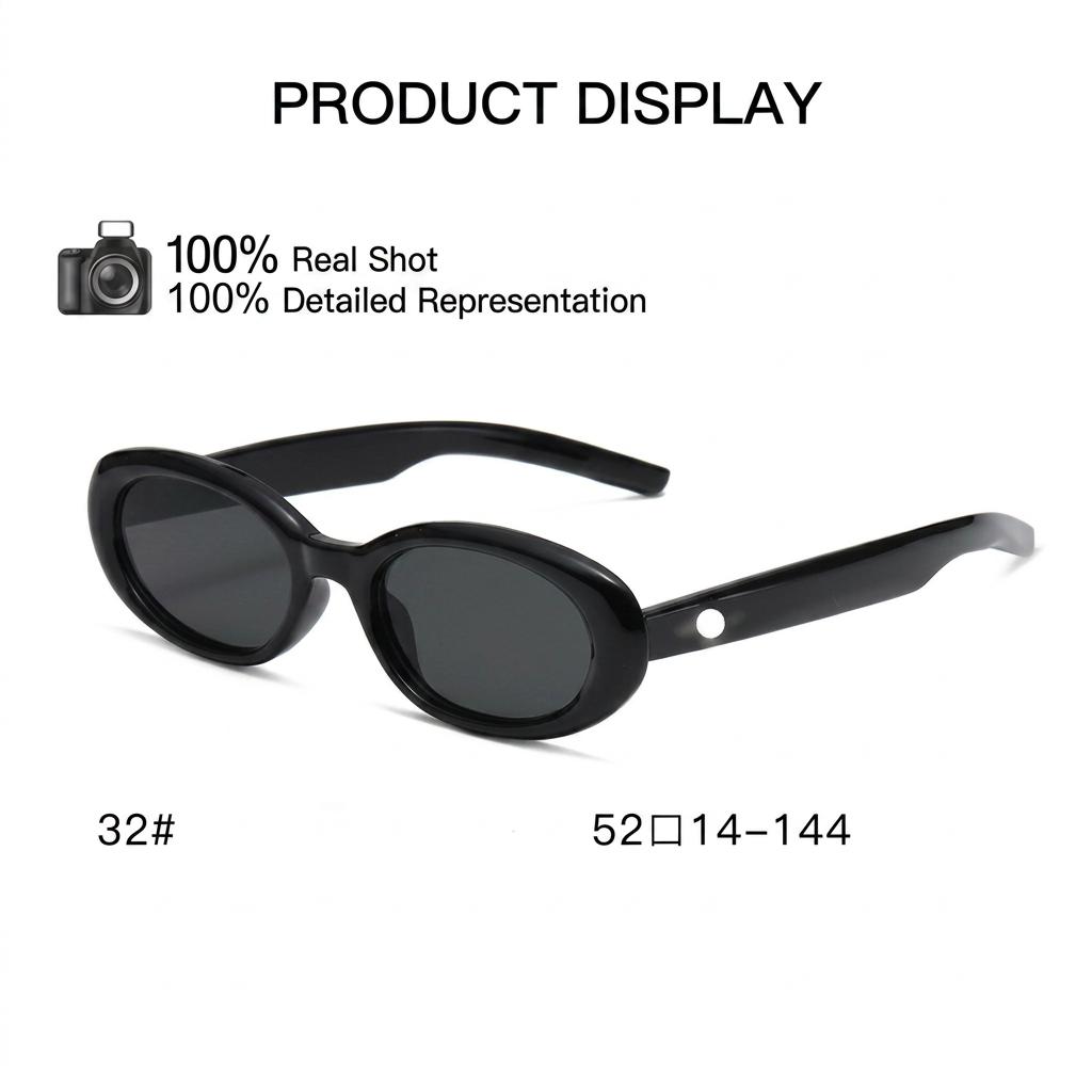 Retro Oval Small Frame Sunglasses UV400 Sun Protection Fashion Shades for Women Men Outdoor Driving Daily Wear