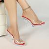 Korean Style Runway Model Slippers Flat Block Heel Sexy Transparent Platform High Heel Summer Women Footwear LFD-198711-7