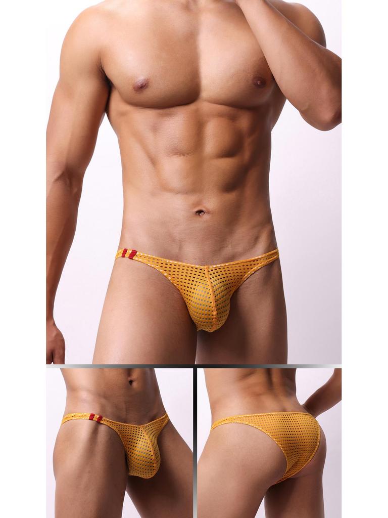 Summer Men's Breathable Mesh Low-Rise Bikini - Sexy Butt-Exposing Style (E097)