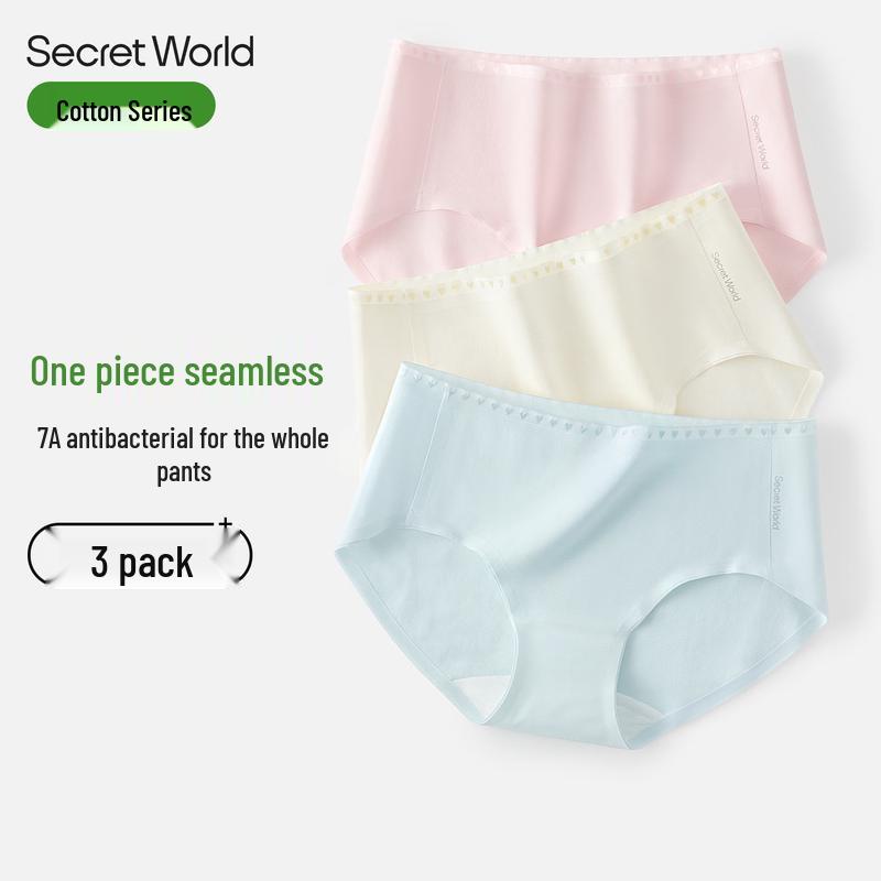 

SecretWorld Women s Antibacterial High-Cotton Seamless Underwear L