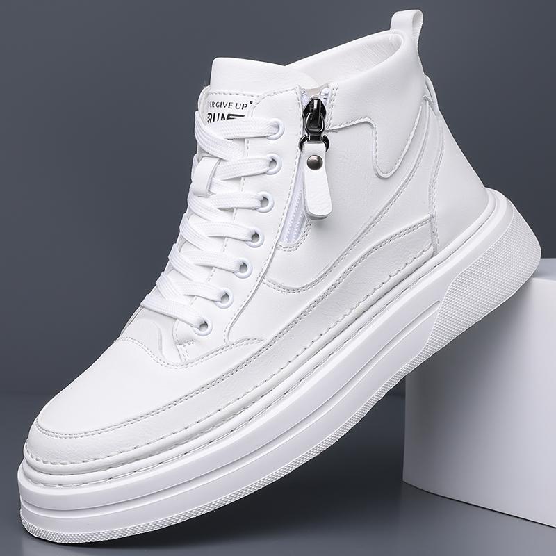 Fashion New Arrival Genuine Leather Men Snow Boots Winter Anti Slip Plush High Top Shoes Soft Warm MaleAnkle Boots Lace Up Outdoor Botas