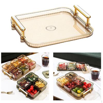 Divided Serving Platter Snacks Plate Modern Vanity Tray Anti Skid Rectangular Fruit