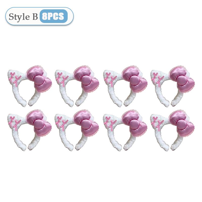 1-20PCS Y2k Leopard Print Kitty Ear Plush Headband Kawaii Girl Hair Ornament Headwear Lolita Fashion Hair Accessory Party Gift