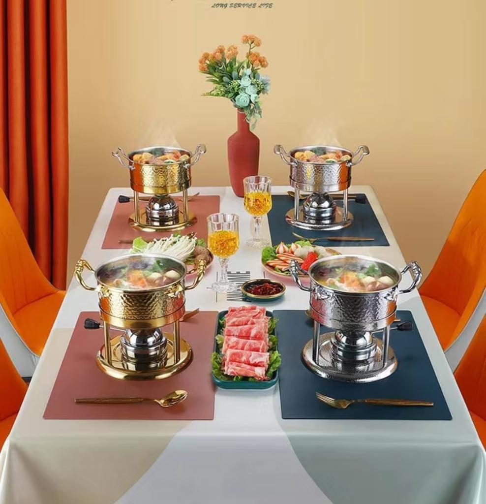 304 Stainless Steel Single Person Hot Pot Hotel Club Thickened Stainless Steel Hot Pot Commercial Family One Pot Per Person