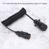 7 Pin Trailer Plug With 98.4in Spring Extension Cable 12V Wiring Adapter Connector Accessory